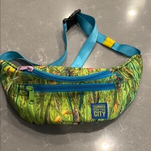 Green Patterned Waist Bag
